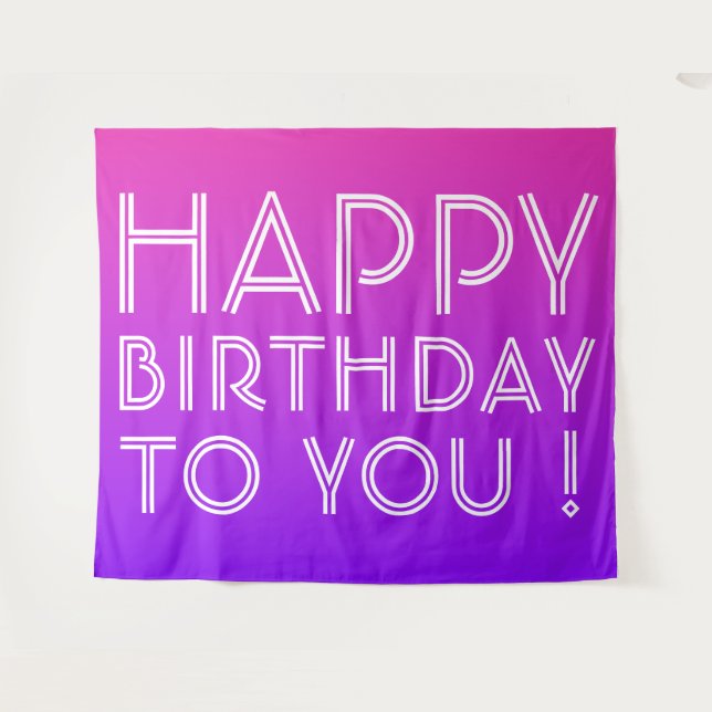 Tenture Toute personne nommée éditable Joyeux Anniversaire (Devant (Horizontal))