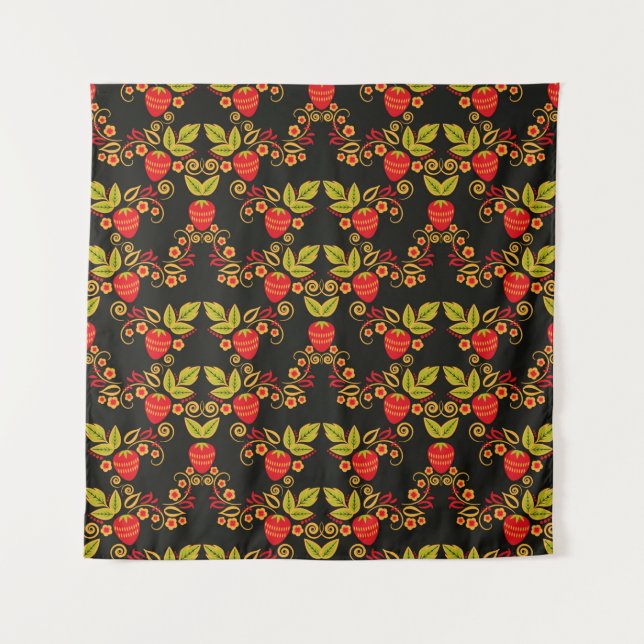Tenture Traditional Russian seamless pattern with berries  (Devant)