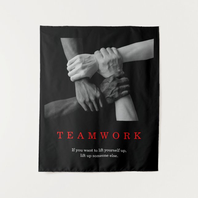 Tenture Travail D'Équipe Motivation Inspiration Citation M (Devant)