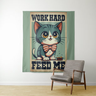 Tenture Travailler vieux chat Vintage