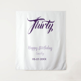 Tenture Trente ans 30ème violet pastel nom date style