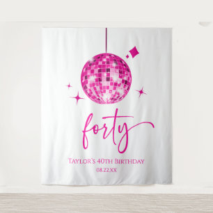 Tenture Trente ans, fête d'anniversaire disco rose 40 ans