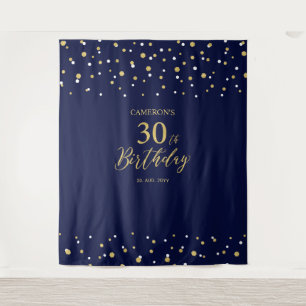 Tenture Trente   Gold & Navy 30th Birthday Party Contexte