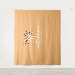Tenture Trente sales orange blanc simple rétro pub anniver