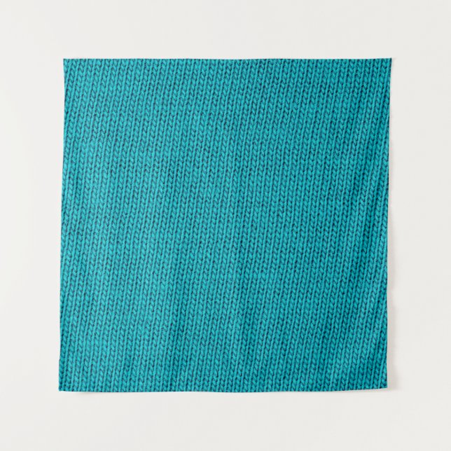 Tenture Tricot bleu Laine Texture Closeup (Devant)