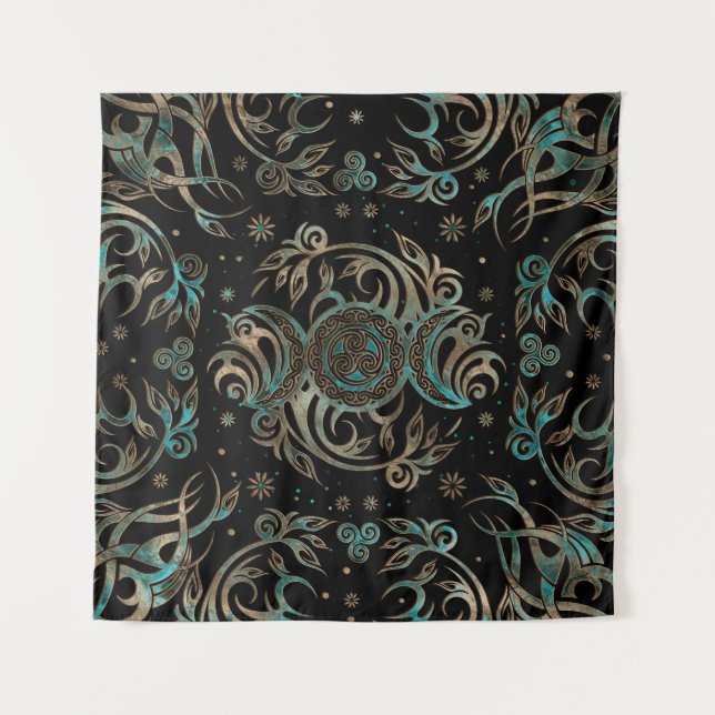 Tenture Triple Lune Chimeur Turquoise (Devant)