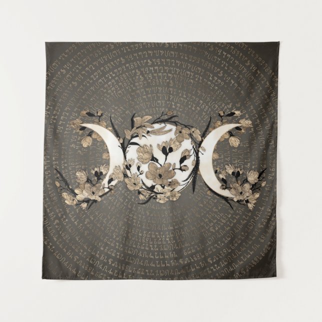 Tenture Triple Moon - Déesse - Blossom d'or (Devant)