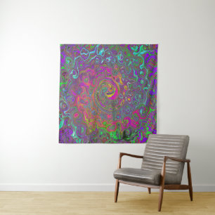 Tenture Trippy Hot rose Abstrait Retro Liquid Swirl