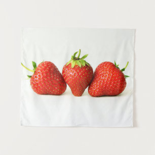 Tenture Trois fraises sur blanc wtcnm
