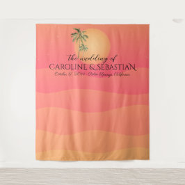 Tenture Tropical italien Sunset Palm Tree Minimal Mariage