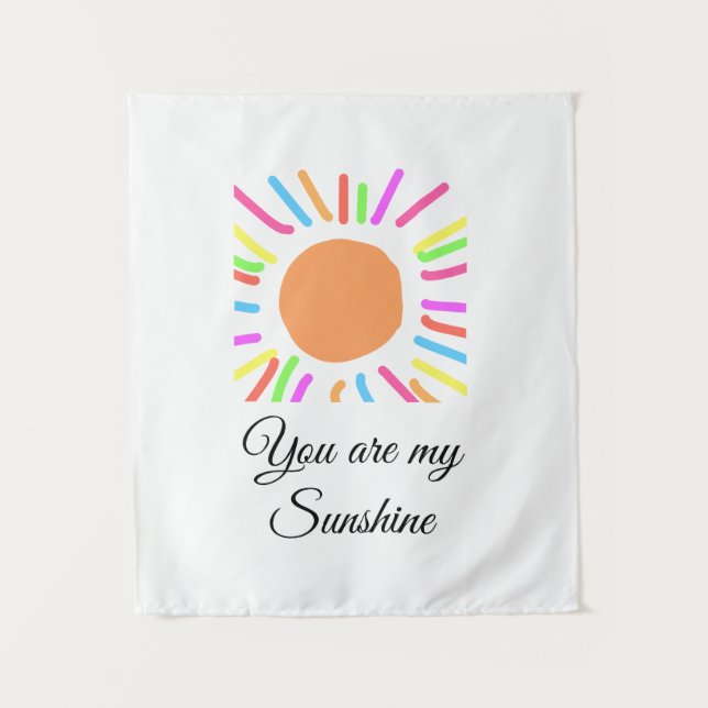 Tenture tu es mon soleil jaune orange rayons de soleil ajo (Devant)