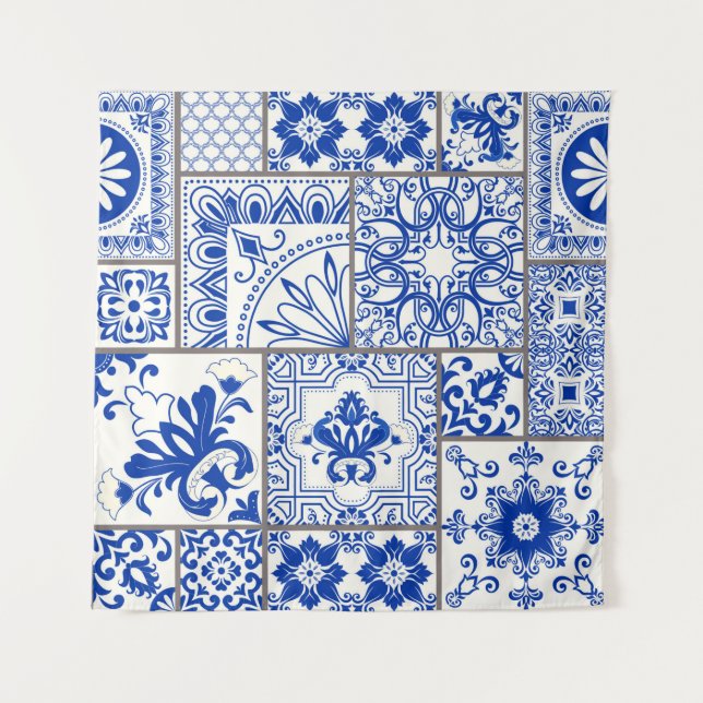 Tenture Tuile en patchwork sans couture avec motifs victor (Devant)