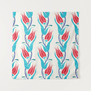 Tenture Tulipes Turques : Motif Traditionnel Sans Couture.