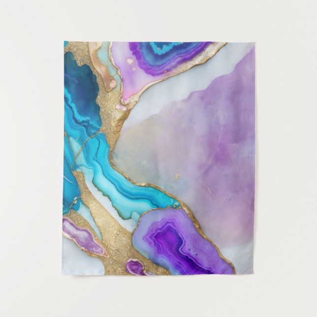 Tenture Turquoise Quartz Marble Wallpaper (Devant)