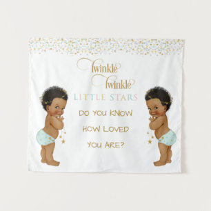 Tenture Twinkle Little Star Baby Twin Boys Ethnique