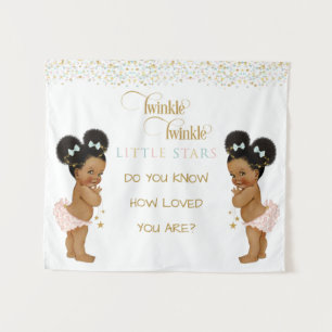 Tenture Twinkle Little Star Baby Twin Girls Ethnique