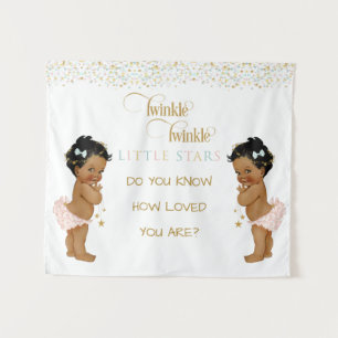 Tenture Twinkle Little Star Baby Twin Girls Ethnique