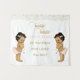 Tenture Twinkle Little Star Baby Twin Girls Ethnique