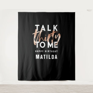Tenture Typographie minimale moderne rose doré girly 30 an