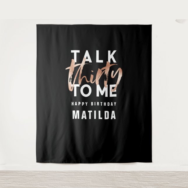 Tenture Typographie minimaliste moderne poutres rose or 30 (Devant)