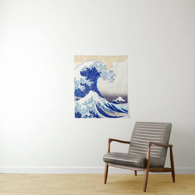 Tenture ukiyoe - Hokusai : No21 Grande vague - (En situation)