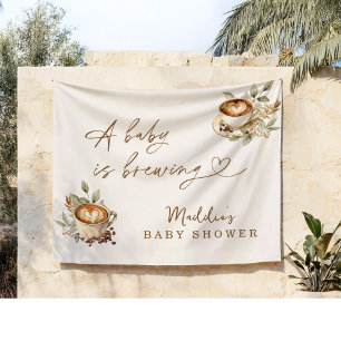 Tenture Un bébé brasse Baby shower, Baby shower café
