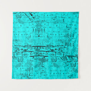 Tenture Un bleu turquoise grinçant sans couleur. Éléments