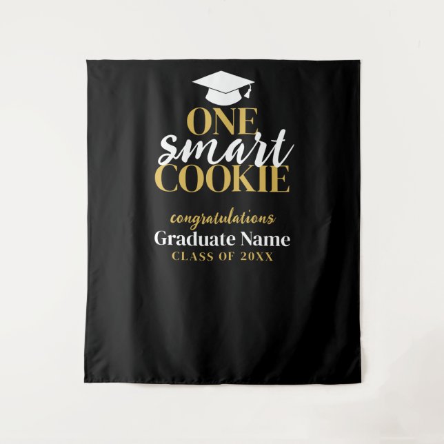 Tenture Un cookie intelligent - Moderne Black Gold Graduat (Devant)