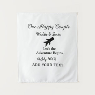 Tenture Un couple heureux, l'aventure de mariage commence 