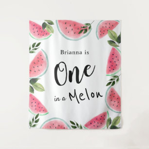 Tenture Un dans une pastèque Melon Watercolor 1er annivers