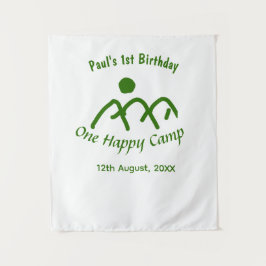 Tenture Un joyeux camp vert soleil de montagne 1er anniver