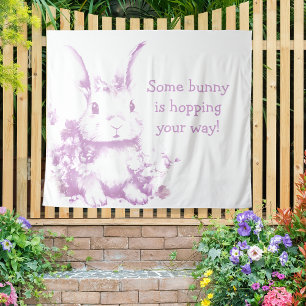 Tenture Un lapin arrive à ton Baby shower