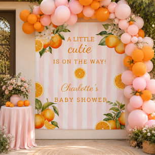 Tenture Un petit amour arrive Fond pour Baby Shower
