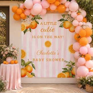 Tenture Un petit amour arrive Fond pour Baby Shower