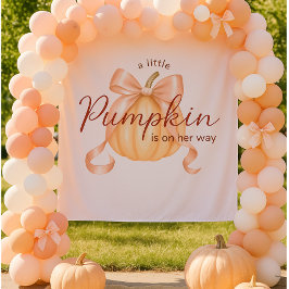 Tenture Un petit Baby shower Citrouille Bow rose en toile 