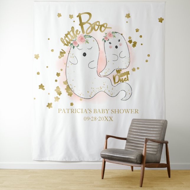 Tenture Un petit Boo Halloween Baby shower fille fond (En situation)