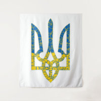 Un trident ukrainien texturé drapeau d'Ukraine cou