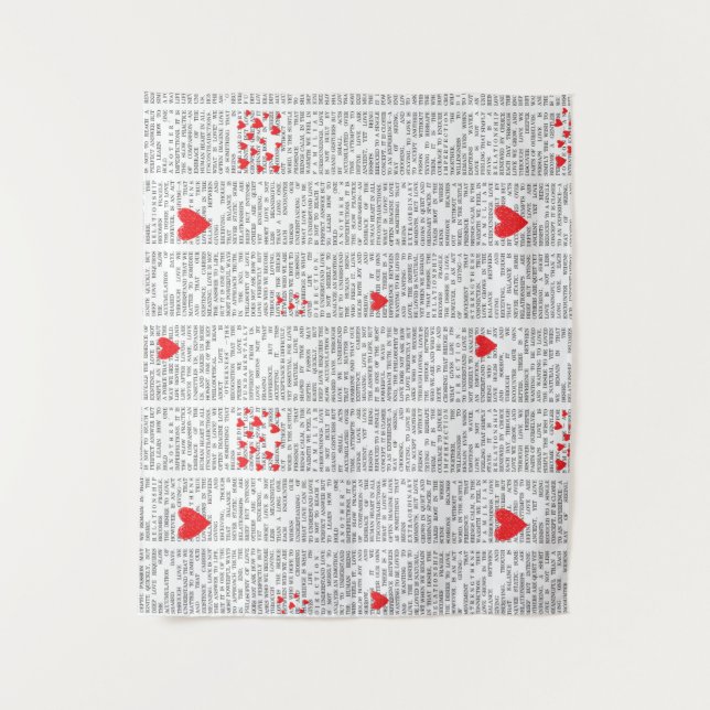 Tenture Understanding Love Book Page Tapestry (Devant)