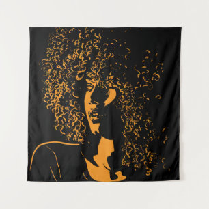 Tenture Une jolie femme africaine avec portrait afro