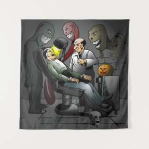 Tenture Une nuit d'Halloween chez le dentiste
