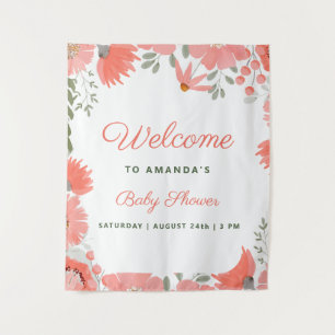 Tenture Une petite fille aux fleurs sauvages Baby Shower P