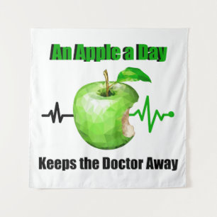 Tenture Une pomme par jour garde le docteur loin