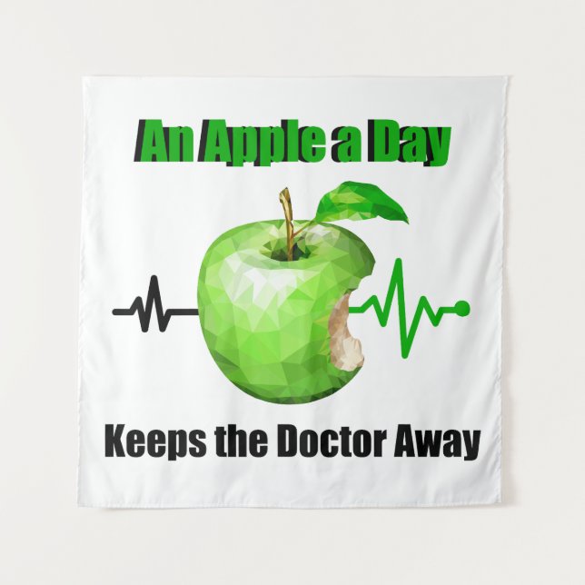 Tenture Une pomme par jour garde le docteur loin (Devant)