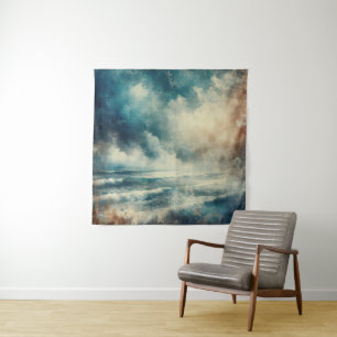 Tenture Une scène océanique turbulente vieille photographi