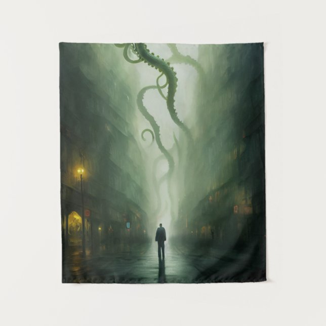 Tenture Une ville sous l'horreur de Cthulhu (Devant)