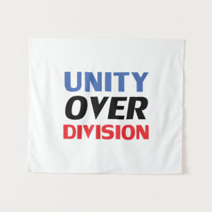 Tenture "Unité sur division" Bleu Rouge Blanc Noir