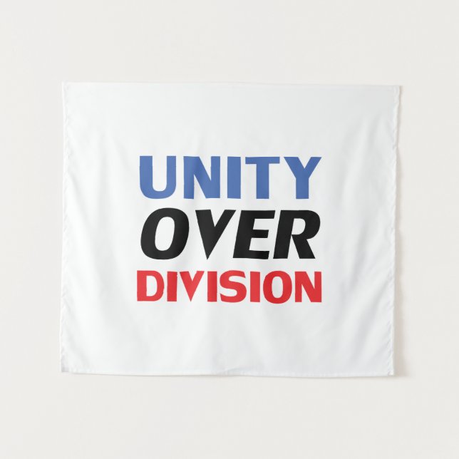Tenture "Unité sur division" Bleu Rouge Blanc Noir (Devant (Horizontal))