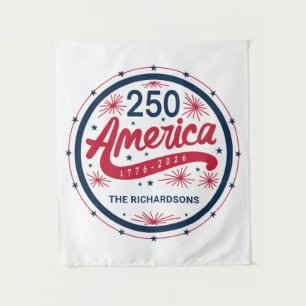 Tenture USA Rouge Blanc et Bleu 250e anniversaire de l'Amé