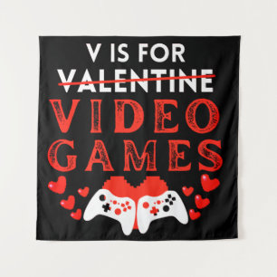 Tenture V Est Pour Jeux Vidéos Funny Valentines Joueur de