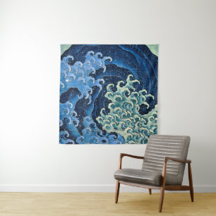 Tenture Vague féminine de Hokusai Océan Vintage